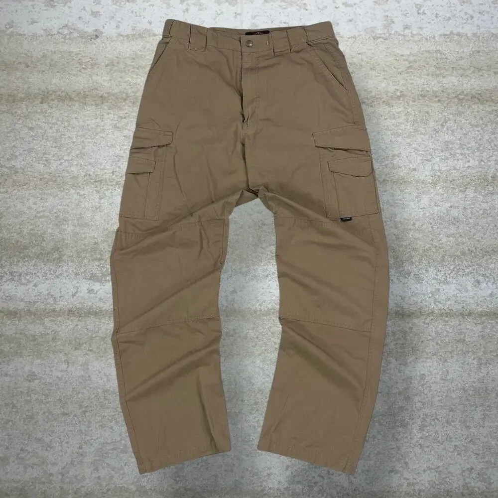 Vintage 90s Tru Spec Tactical Pants 34x34 Baggy Wide Leg Tan Double Knees Cargos